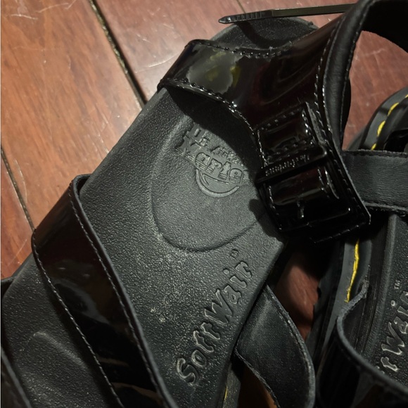 Dr Martens Black Blaire Sandals Patent Leather Size 10 Platform - Picture 6 of 8